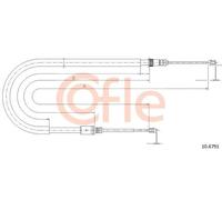 Cavo freno a mano posteriore Sx 10.6791 COFLE per RENAULT LAGUNA II