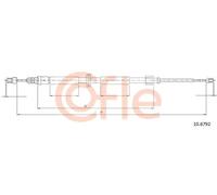 Cavo freno a mano posteriore Sx 10.6792 COFLE per RENAULT MEGANE III Grandtour