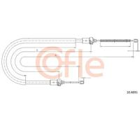 Cavo freno a mano posteriore Sx 10.6891 COFLE per DACIA RENAULT