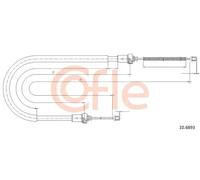 Cavo freno a mano posteriore Sx 10.6893 COFLE per DACIA SANDERO