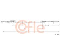 Cavo freno a mano posteriore Sx 10.7137 COFLE per VW SEAT