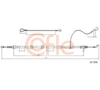 Cavo freno a mano posteriore Sx 10.7396 COFLE per VW
