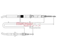 Cavo freno a mano posteriore Sx 10.7589 METZGER per AUDI A6 C5 A6 C5 Avant