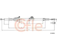 Cavo freno a mano posteriore Sx 10.8063 COFLE per VOLVO S70 XC70 I Cross Country