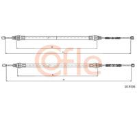 Cavo freno a mano posteriore Sx 10.9336 COFLE per SMART CITY-COUPE CABRIO