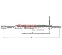 Cavo freno a mano posteriore Sx 10.943 METZGER per MERCEDES-BENZ 190 CLASSE E