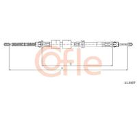 Cavo freno a mano posteriore Sx 11.5507 COFLE per FORD JAGUAR