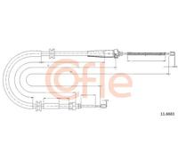 Cavo freno a mano posteriore Sx 11.6683 COFLE per RENAULT KANGOO Express