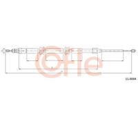 Cavo freno a mano posteriore Sx 11.6684 COFLE per RENAULT KANGOO Express