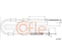 Cavo freno a mano posteriore Sx 12.0745 COFLE per FIAT DOBLO Cargo