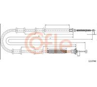Cavo freno a mano posteriore Sx 12.0746 COFLE per OPEL FIAT