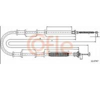 Cavo freno a mano posteriore Sx 12.0747 COFLE per FIAT DOBLO Autobus DOBLO Cargo