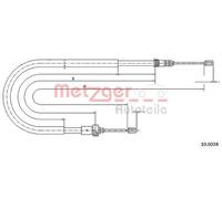 Cavo freno a mano posteriore Sx Freno a disco 10.6034 METZGER per PEUGEOT 206 SW