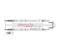 Cavo freno posteriore Metzger per Opel Astra H + GTC