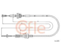 Cavo frizione 11.2255 COFLE per PEUGEOT TOYOTA CITROËN