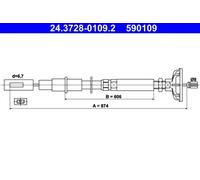 Cavo frizione 24.3728-0109.2 ATE per VW SCIROCCO