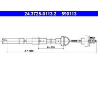 Cavo frizione 24.3728-0113.2 ATE per VW GOLF II JETTA II