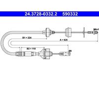 Cavo frizione 24.3728-0332.2 ATE per CITROËN XSARA Coupé XSARA XSARA Break