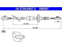 ATE 24.3728-0507.2 Cavo frizione per FIAT Seicento / 600 Schrägheck (187)