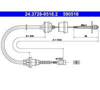 ATE Cavo comando, Comando frizione compatibile con CITROËN FIAT PEUGEOT