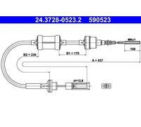Cavo, azionamento frizione ATE 24.3728-0523.2