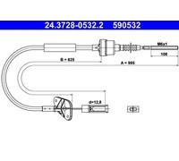 Cavo frizione 24.3728-0532.2 ATE per FIAT FORD