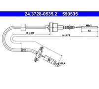 Cavo frizione 24.3728-0535.2 ATE per FIAT PALIO ALBEA PALIO Weekend