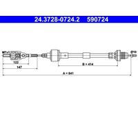 ATE 24.3728-0724.2 Cavo frizione