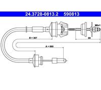 Cavo frizione 24.3728-0813.2 ATE per PEUGEOT 309 I 309 II 205 Furgone/hatchback