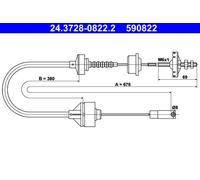 Cavo frizione 24.3728-0822.2 ATE per PEUGEOT 306 Hatchback 306 Cabriolet 306