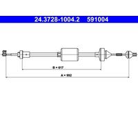 Cavo frizione 24.3728-1004.2 ATE per RENAULT CLIO I