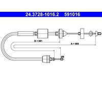 Cavo frizione 24.3728-1016.2 ATE per RENAULT NISSAN