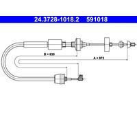 Cavo frizione 24.3728-1018.2 ATE per RENAULT MEGANE I MEGANE I Coach