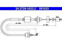 Cavo frizione 24.3728-1023.2 ATE per NISSAN RENAULT
