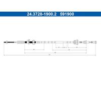 Cavo frizione 24.3728-1900.2 ATE per TOYOTA AYGO