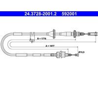 Cavo, azionamento frizione ATE 24.3728-2001.2