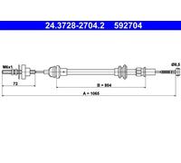 Cavo frizione 24.3728-2704.2 ATE per SEAT IBIZA II CORDOBA Vario CORDOBA INCA