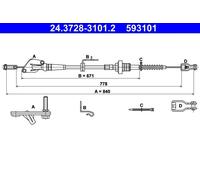 ATE 24.3728-3101.2 Cavo frizione