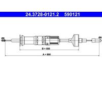 Cavo frizione con regolazione automatica 24.3728-0121.2 ATE per VW SEAT