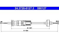 Cavo frizione con regolazione automatica 24.3728-0127.2 ATE per VW GOLF III