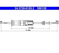 Cavo frizione con regolazione automatica 24.3728-0128.2 ATE per SEAT VW