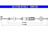 Cavo frizione con regolazione automatica 24.3728-0130.2 ATE per VW VENTO