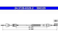 Cavo frizione con regolazione automatica 24.3728-0329.2 ATE per CITROËN PEUGEOT