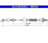 Cavo frizione con regolazione automatica 24.3728-0330.2 ATE per CITROËN
