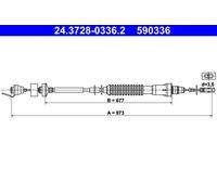 Cavo frizione con regolazione automatica 24.3728-0336.2 ATE per PEUGEOT CITROËN
