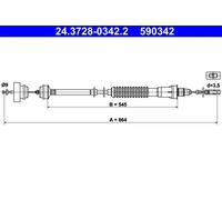 Cavo frizione con regolazione automatica 24.3728-0342.2 ATE per CITROËN PEUGEOT