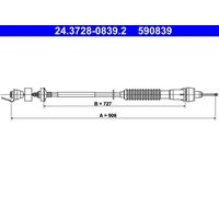 Cavo frizione con regolazione automatica 24.3728-0839.2 ATE per CITROËN XSARA