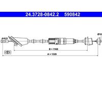 Cavo frizione con regolazione automatica 24.3728-0842.2 ATE