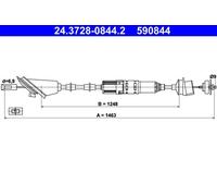 Cavo frizione con regolazione automatica 24.3728-0844.2 ATE per PEUGEOT 106 II
