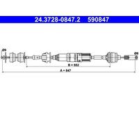 Cavo frizione con regolazione automatica 24.3728-0847.2 ATE per PEUGEOT 406
